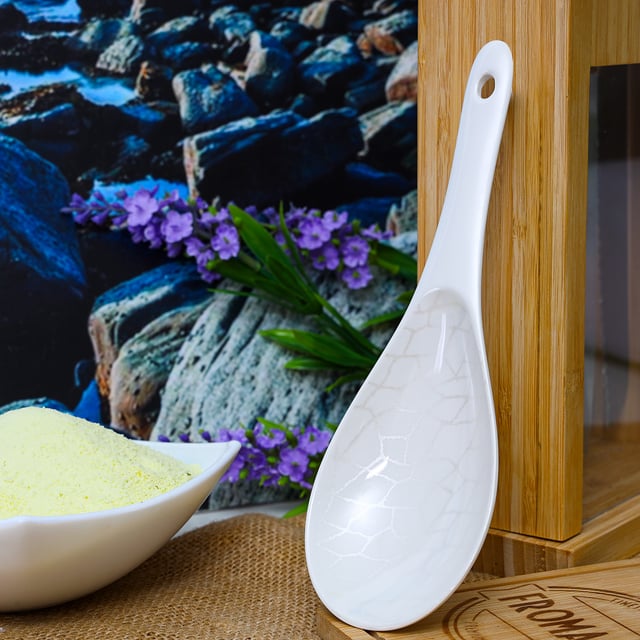 Royalford Melamine Ware Rice Spoon - Cooking And Serving Spoon With Grip Handle & Hanging Loop