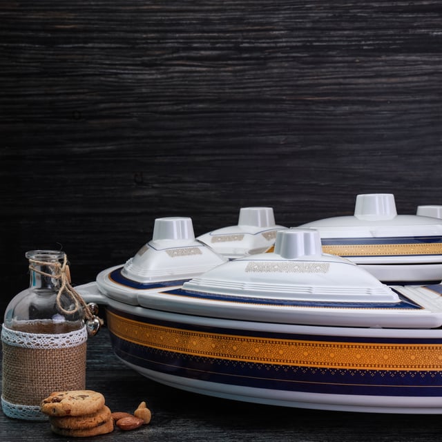 اواني تقديم مقبلات مقسم من رويال فورد Royalford Rotating Serving Tray