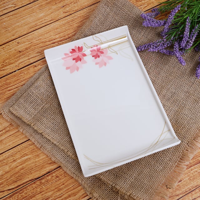 صينية تقديم بمقابض مريحة رويال فورد  Royalford Melamine Boat Serving Tray With Wide Handles (22.9X16.0X1.3Cm)