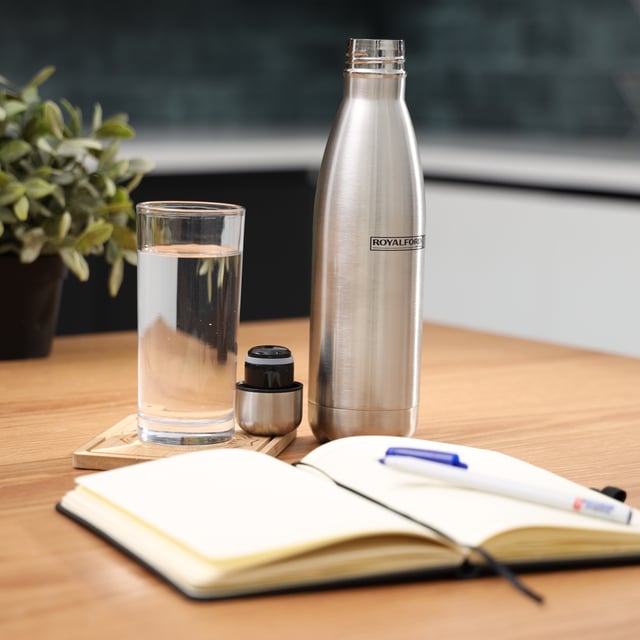 Royalford 750ml Vacuum Bottle - Double Wall Stainless Steel Water Bottle RF8899SL