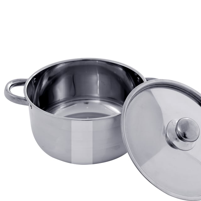 طقم طناجر مع ملاعق نايلون 12 قطعة ستانلس ستيل من رويال فورد Royalford Stainless Steel Induction Safe 12Pc Casserole