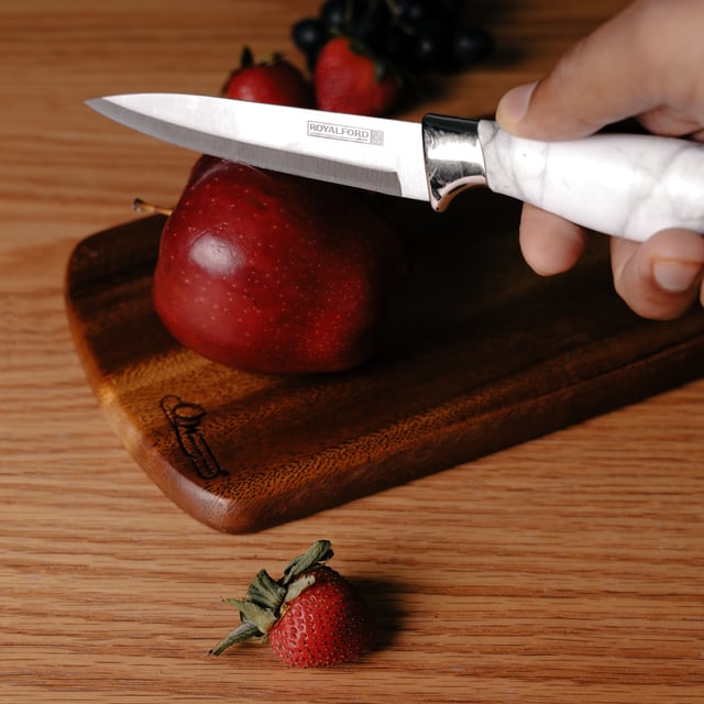 Royalford Royalfprd 5" Marble Designed Utility Knife - All Purpose Small Kitchen Knife Fade Proof