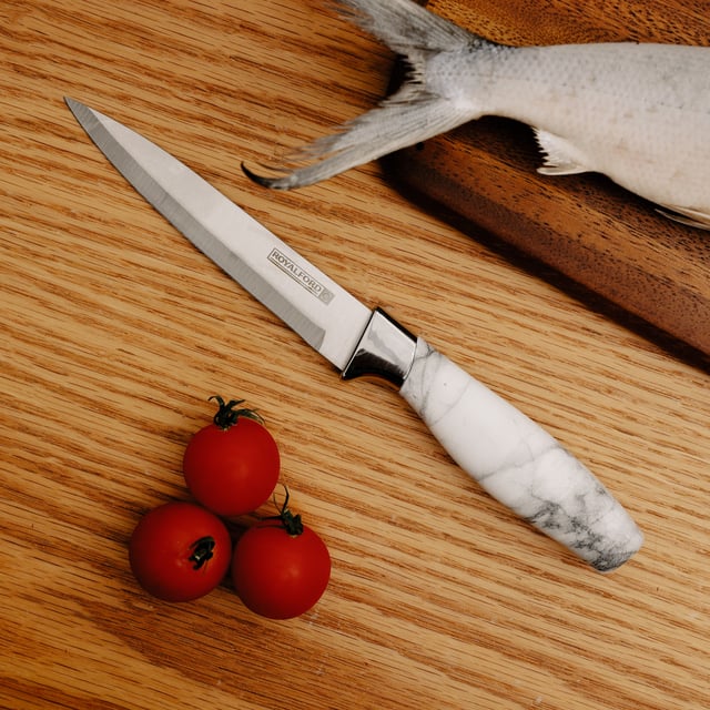 Royalford Royalfprd 5" Marble Designed Utility Knife - All Purpose Small Kitchen Knife Fade Proof