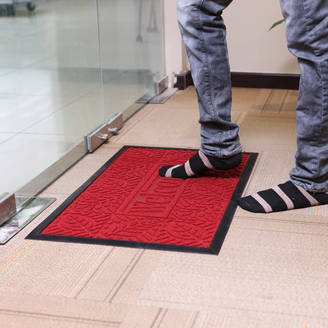 Royalford Rectangular Door Mat - 45 X 75Cm - Home, Shop Outdoor Rubber Mat None Slip Indoor Safety
