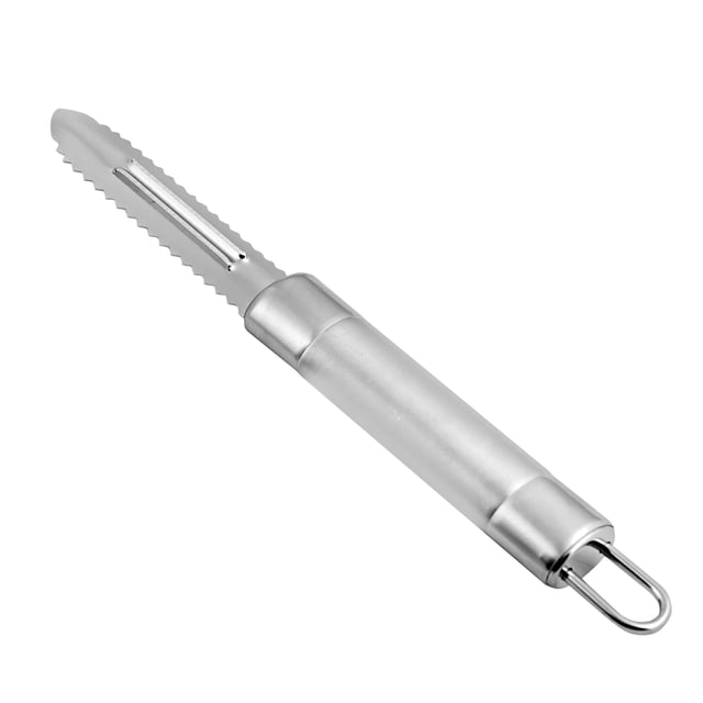 Royalford RF1188-FP Professional Stainless Steel Peeler - Lancashire Peeler| Ergonomic Handle| Perfect for Peeling Vegetables, Fruits, Fish | 1 Year Warranty