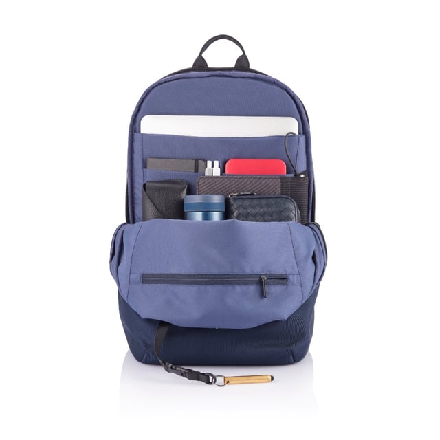 XD Design XD-Design Bobby Softpack Anti-Theft Backpack - Laptop & Tablet Travel Bag, Hidden Zipper, Cut Resistant, RFID Protected Pocket, w/ USB charging port, Multi Compartments & Water Replellant - Blue