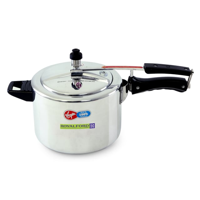 قدر ضغط ( 5 لتر ) - فضي Royalford - Aluminium Pressure Cooker