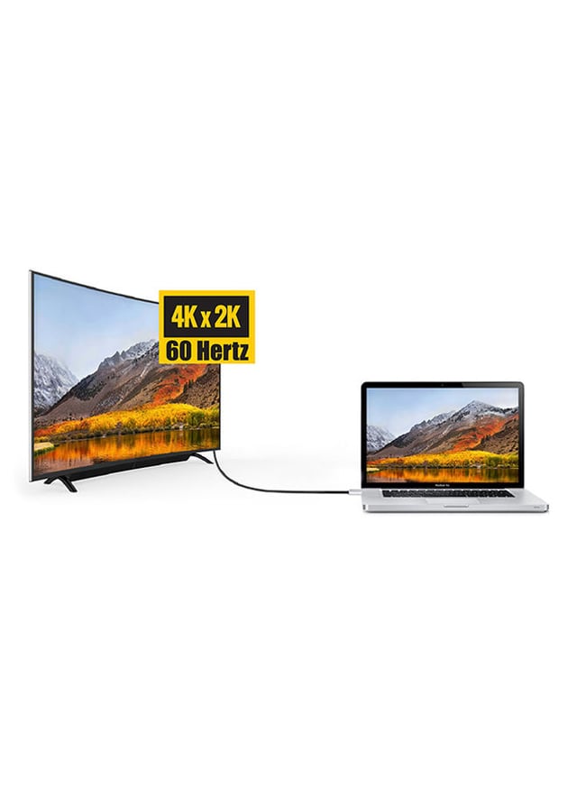 كبل الفيديو 4k من Type-c إلى HDMI  يدعم Thunderbolt 3 رمادي | Premium USB Type-C to 4K 60Hz HDMI Cable Adapter