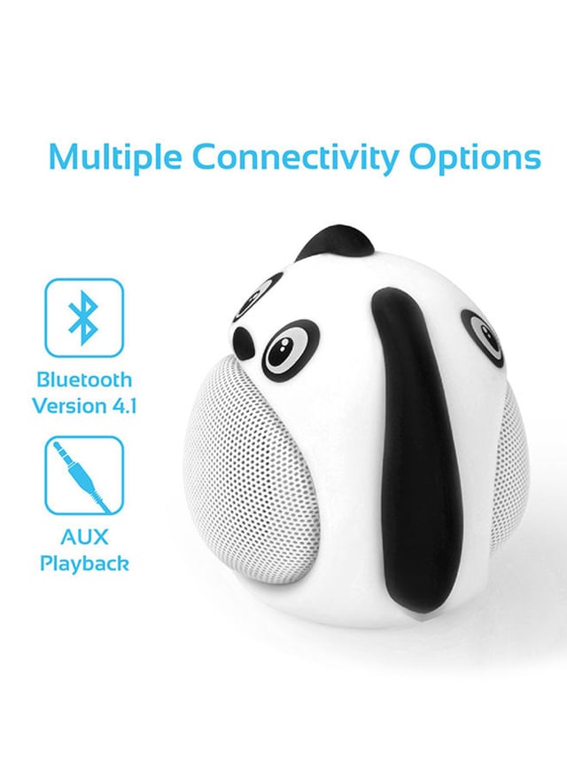 promate Cute Dog Design Portable Wireless Kid’s Bluetooth Speaker White/Black