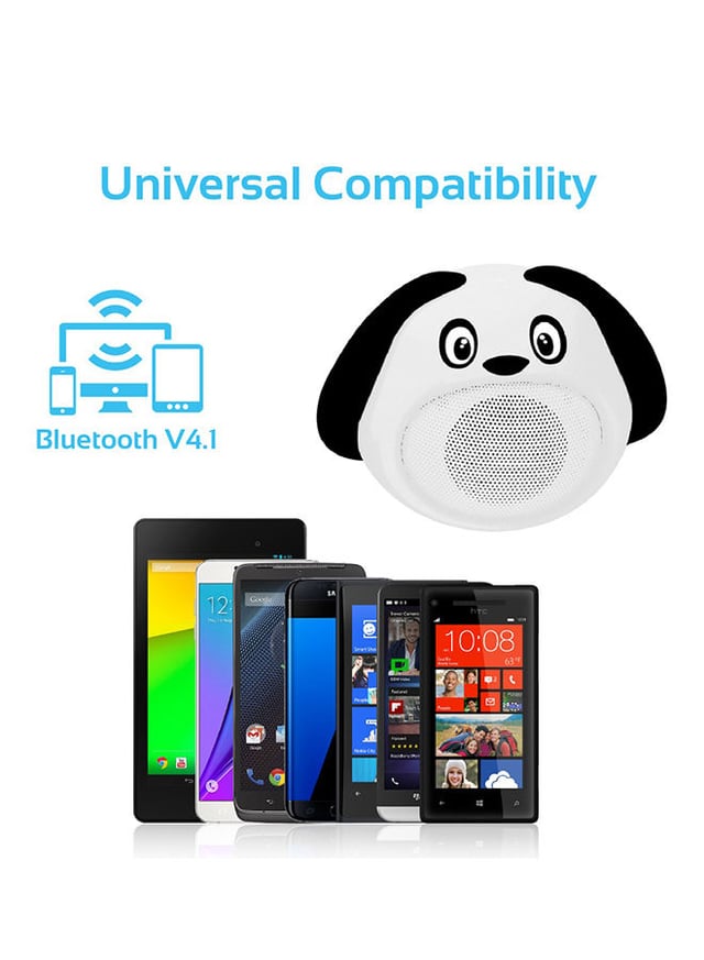 promate Cute Dog Design Portable Wireless Kid’s Bluetooth Speaker White/Black
