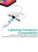 محول متعدد المنافذ بمخرج Lightning أبيض Promate - GigaLink-I USB Hub White