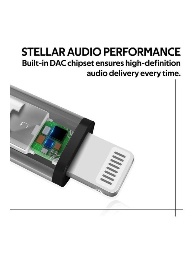 promate Dynamic Stereo Apple Lightning to 3.5mm AUX Connector Black