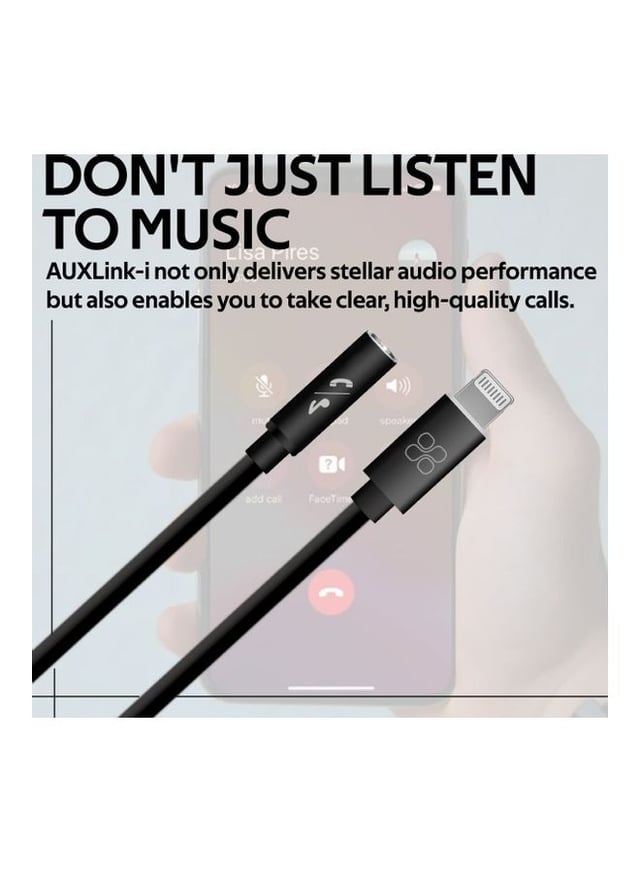 promate Dynamic Stereo Apple Lightning to 3.5mm AUX Connector Black