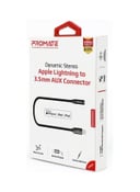 promate Dynamic Stereo Apple Lightning to 3.5mm AUX Connector Black