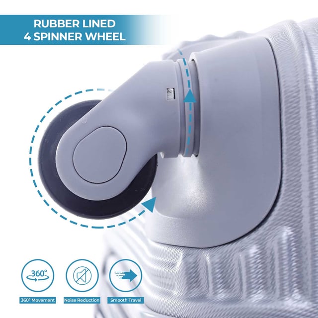 PARA JOHN Abs Rolling Trolley Luggage Set, Silver