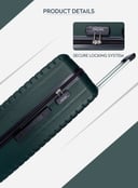 PARA JOHN 3-Piece Hard side ABS Luggage Trolley Set 20/24/28 Inch Army Green