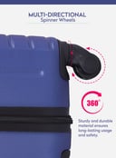 PARA JOHN 3-Piece Hard side ABS Luggage Trolley Set 20/24/28 Inch Navy