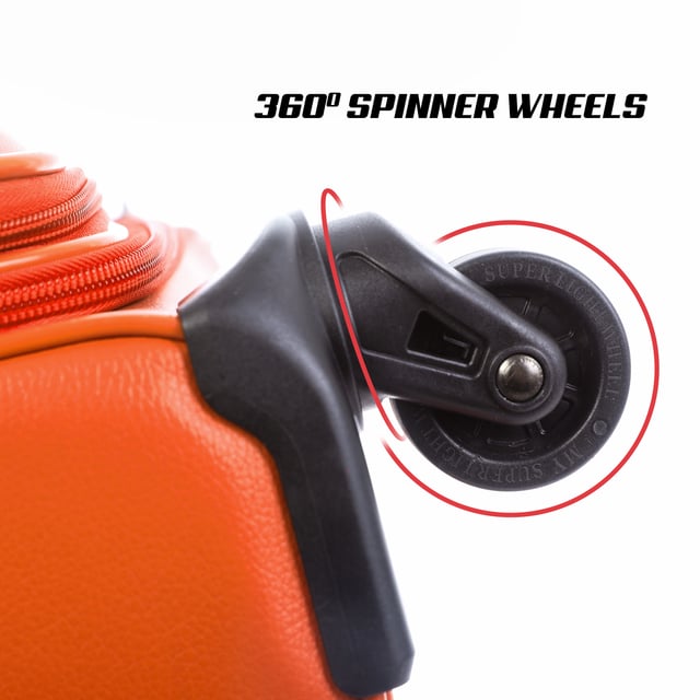 طقم حقائب سفر دوارة 4 حقائب (16 ، 20 ، 24 ، 28) بوصة ABS برتقالي PARA JOHN - 4 Pcs Travel Luggage Suitcase Trolley Set - PVC Leather Cabin Trolley Bag – Cabin size suitcase for Business Travellers - (16 ، 20 ، 24 ، 28) inch