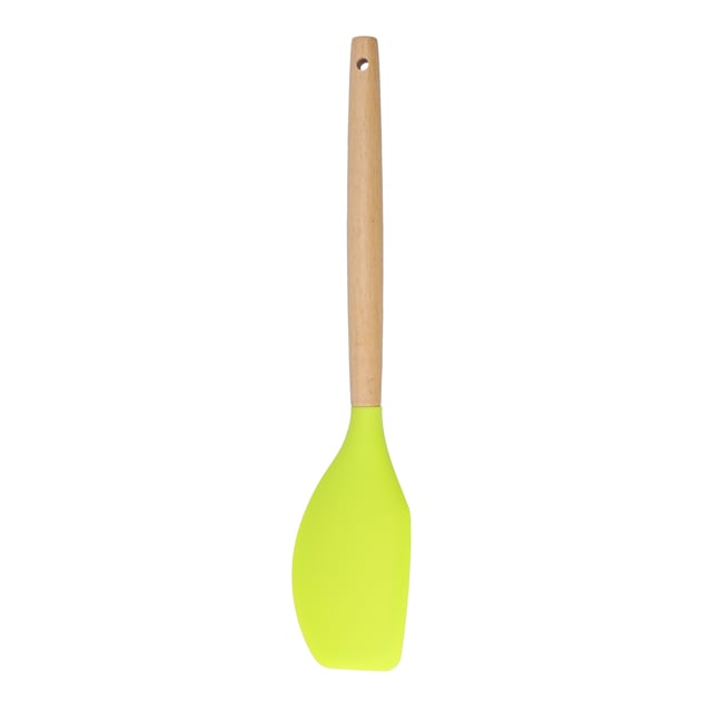 Royalford Silicon Spatula with Wooden Handle, RF10273 | Food-Grade Material Kitchen Utensils with Good Grip | Heat Resistant Non-Stick Flexible Mixing Tool for Baking