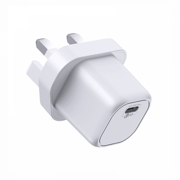 شاحن جوال (مقبس شاحن) 30 واط - أبيض WiWU GAN FAST CHARGER UK TYPE-C POWER ADAPTER