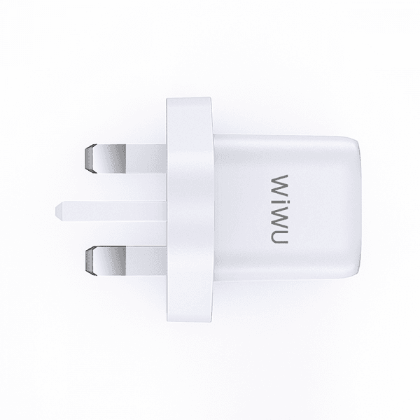 شاحن جوال (مقبس شاحن) 30 واط - أبيض WiWU GAN FAST CHARGER UK TYPE-C POWER ADAPTER