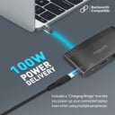 promate 6-in-1 Highly Versatile USB-C Media Hub with 100W Power Delivery