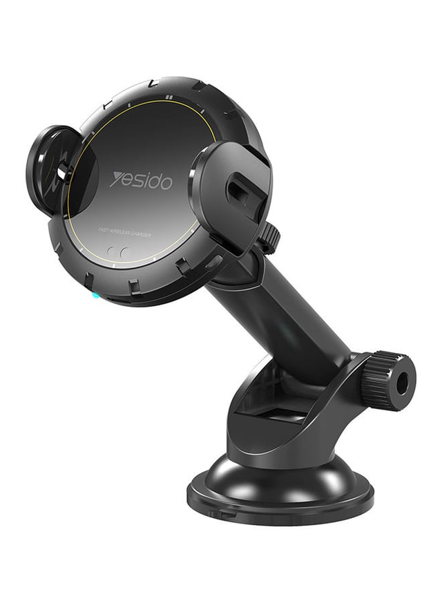 ِشاحن لاسلكي وهولدر سيارة بقدرة 10 وات | C77 Wireless Car Charger Holder For Smartphones Black