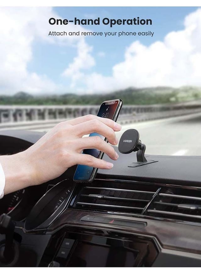 UGREEN Magnetic Car Mount Dashboard Cell Phone Holder black