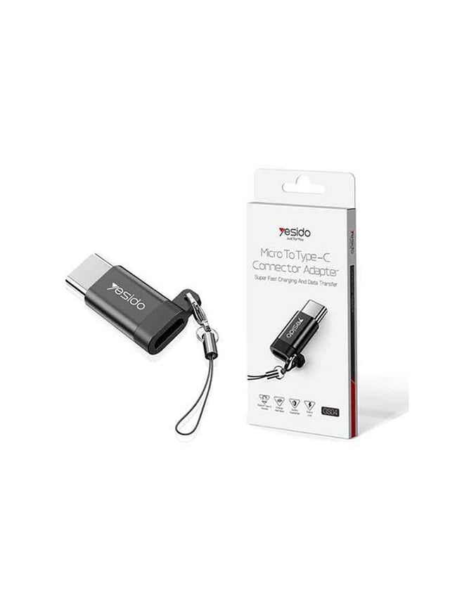 محول OTG صغير من Micro USB إلى Type-C ذهبي |  Yesido Micro USB To Type-C Connector Adapter
