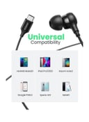 سماعات سلك بمنفذ تايب سي عازلة للضوضاء أسود يوجرين Ugreen Black Noise Isolation USB-C  In-ear Headphone