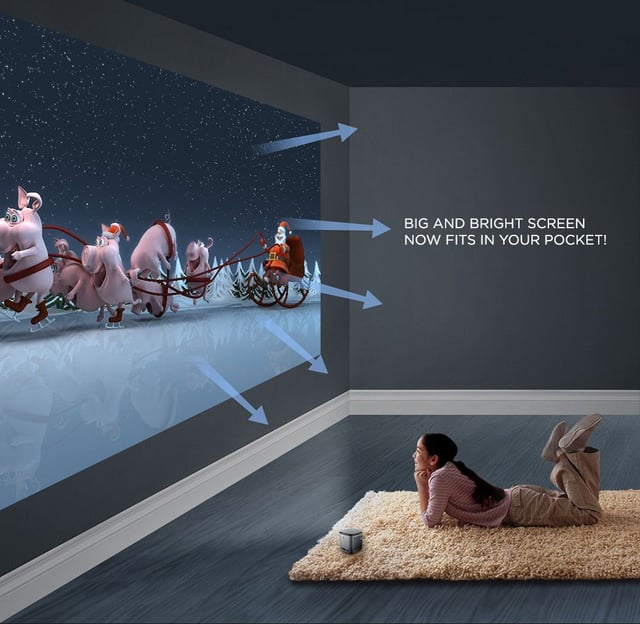 بروجكتر صغير لاسلكي للجوال محمول بالبطارية Merlin Cube HD Mini