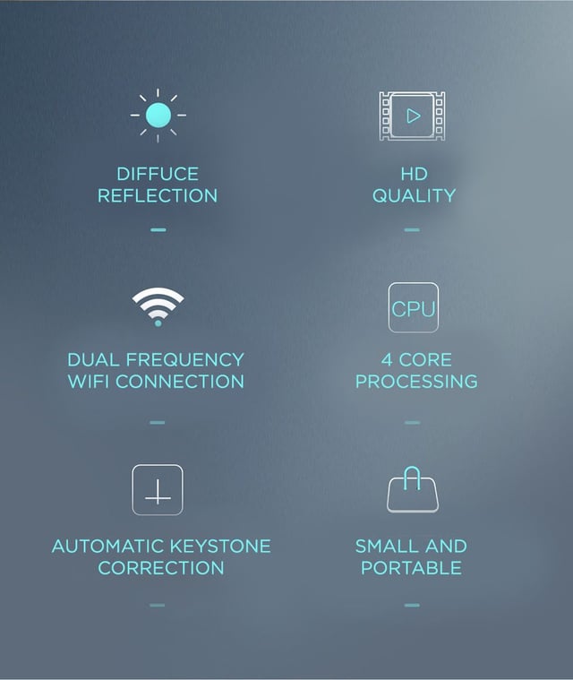 بروجكتر صغير لاسلكي للجوال محمول بالبطارية Merlin Cube HD Mini