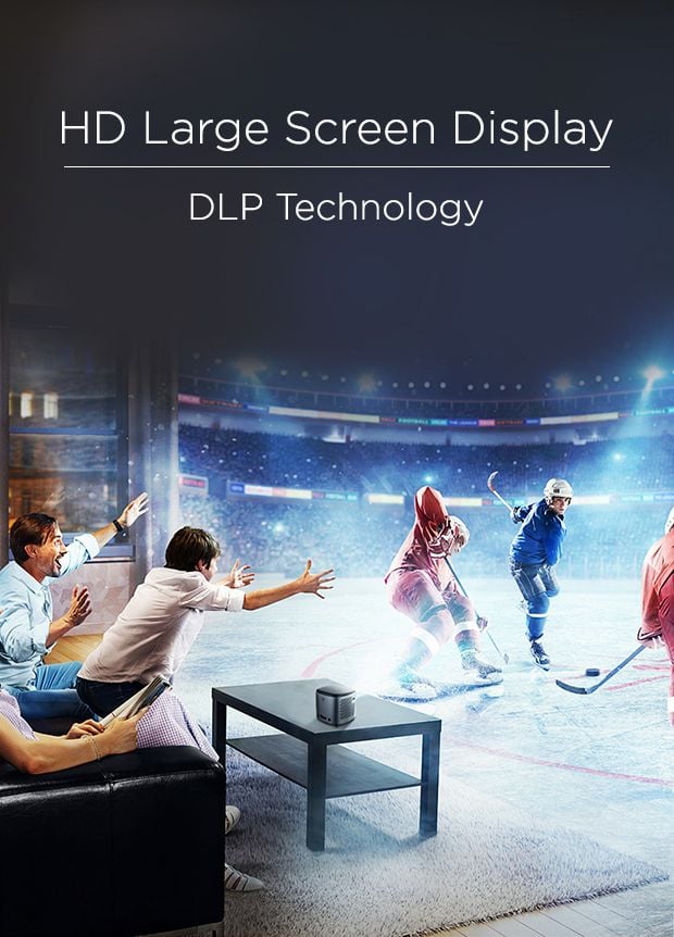 بروجكتر صغير لاسلكي للجوال محمول بالبطارية Merlin Cube HD Mini