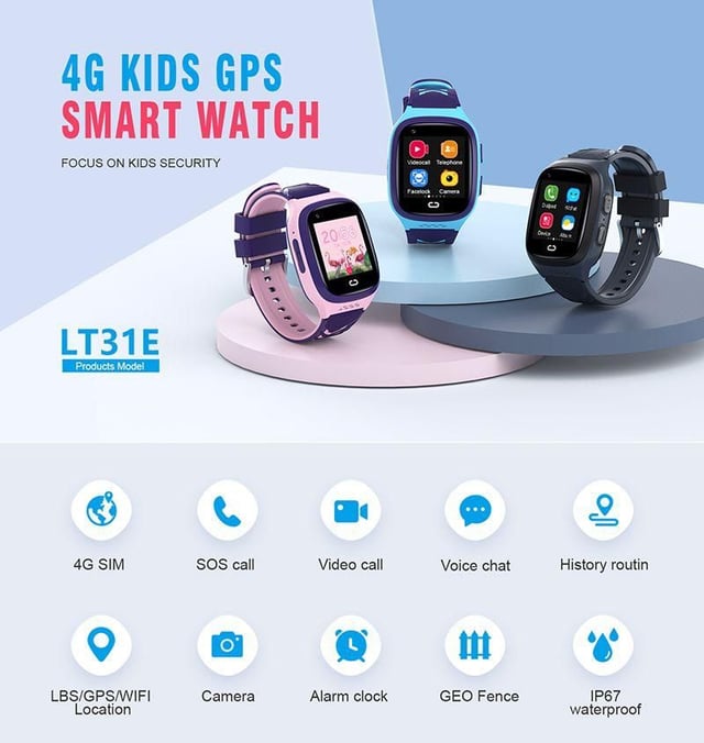 ساعة مراقبة الأطفال مع شريحة و GPS Smart Watch LT31 Children's Watch Positioning GPS