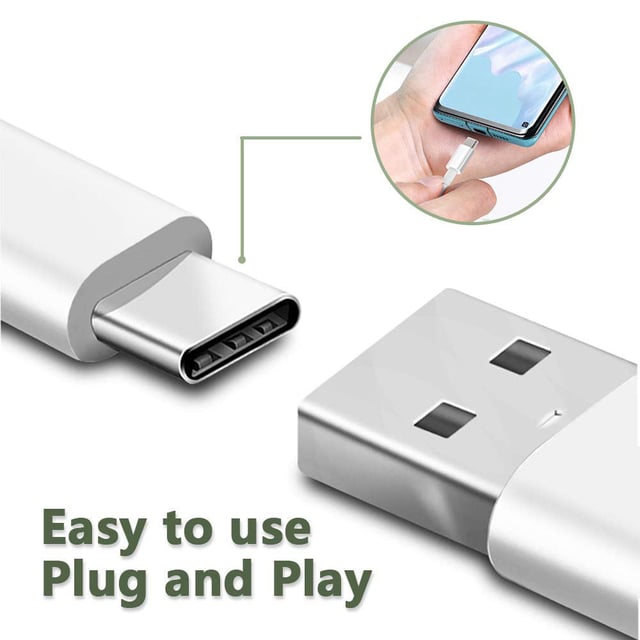 كيبل شحن من USB الى Type C  - أبيض CRONY Quick Charge & Data U-C Cable