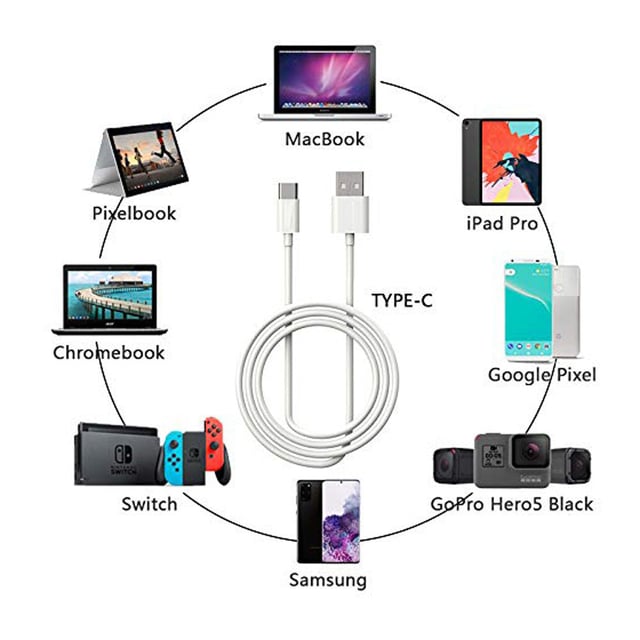 كيبل شحن من USB الى Type C  - أبيض CRONY Quick Charge & Data U-C Cable