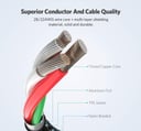 كيبل شحن من USB الى Type C  - أبيض CRONY Quick Charge & Data U-C Cable