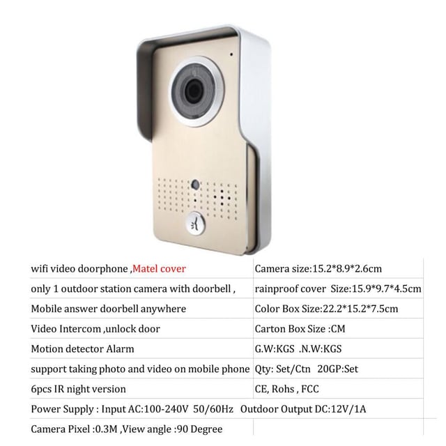 جرس باب مع كاميرا كروني Crony Wireless Video Doorbell