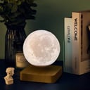 مصباح ضوء القمر Levitating LED Moon Lamp Floating and Spinning 3D