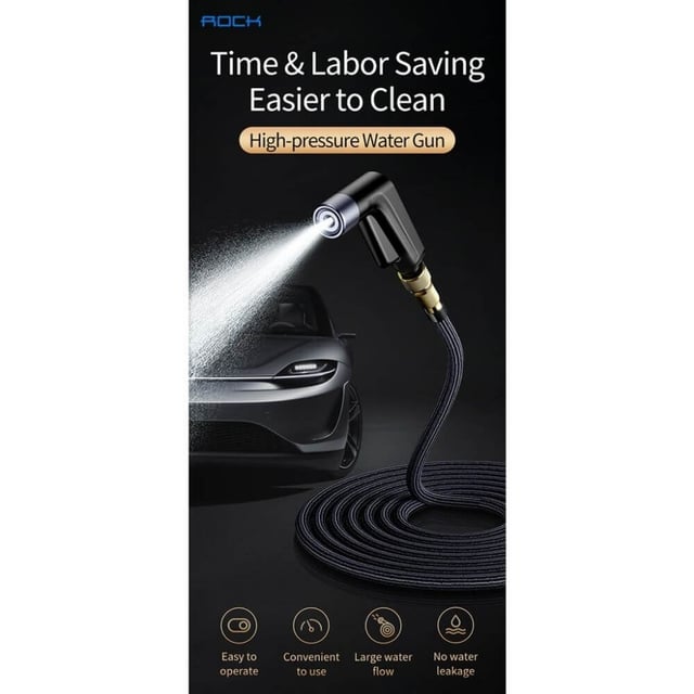 مسدس ماء لغسيل السيارات 5 متر ROCK High Pressure Water Gun Car Washing Kit