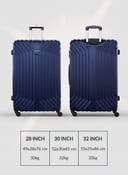 طقم شنط سفر 28/30/32 انش صلبة بارا جون 3 قطع مقلم كحلي PARA JOHN  Light wight Hard Side ABS Luggage Trolley