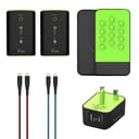 عرض بطاريات قوي 3 بطاريات وشاحن جداري مع 2 شاحن ايفون تايب سي قوي Goui Taya And Lux Power Bank,Spot PD wall charger with 2 Flex Lightning Cable