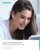 ايربودز لاسلكية بيلز لايت 3 ترو من موماكس لون أبيض Momax pills lite 3 true wireless earbuds