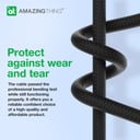 سلك شاحن ايفون لايتنينغ من يو اس بي سي ثاندر برو 3.2 أمبير 30 وات 1.1 متر لون أسود من أميزنغ ثينغ At thunder pro usb c to lightning