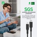 سلك شاحن ايفون لايتنينغ من يو اس بي سي ثاندر برو 3.2 أمبير 30 وات 1.1 متر لون أسود من أميزنغ ثينغ At thunder pro usb c to lightning