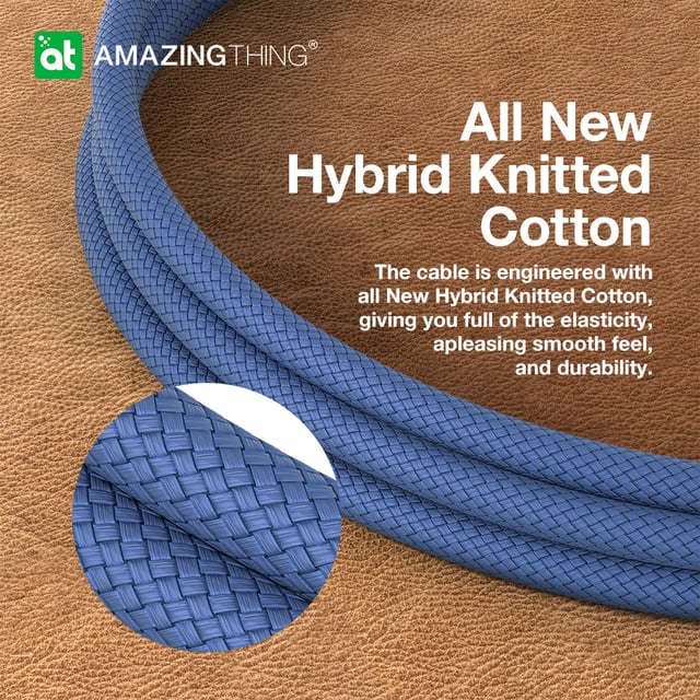 سلك شاحن ايفون لايتنينغ من يو اس بي سي ثاندر برو 3.2 أمبير 30 وات 1.1 متر لون أسود من أميزنغ ثينغ At thunder pro usb c to lightning