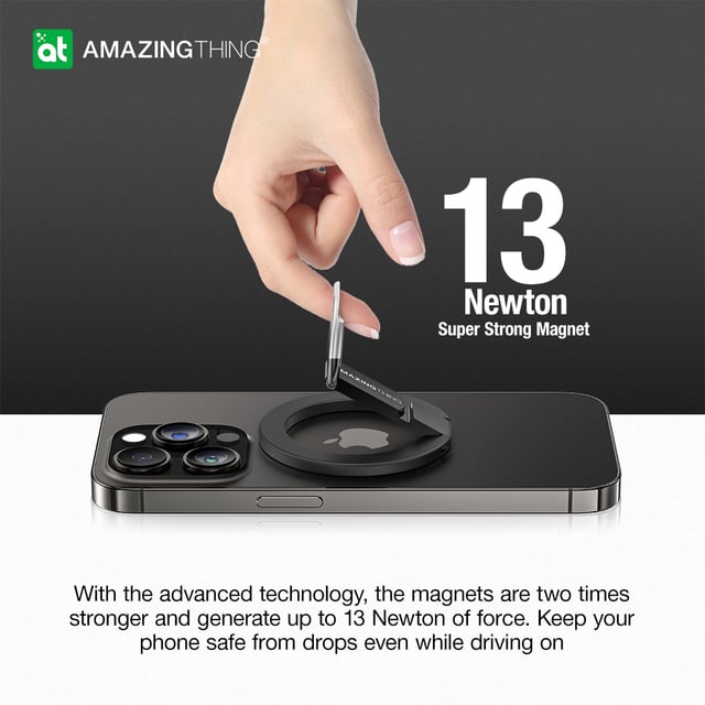 At titan magnetic phone ring with stand black
