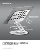 ستاند تابلت ميلا قابل للطي والتدوير من موماكس لون فضي Momax fold stand mila rotatable tablet stand