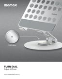 ستاند تابلت ميلا قابل للطي والتدوير من موماكس لون فضي Momax fold stand mila rotatable tablet stand