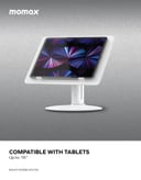 ستاند متعدد الاستخدامات للقراءة واللابتوب والتابلت من موماكس لون أبيض Momax multi stand adjustable reading stand for laptops & tablets